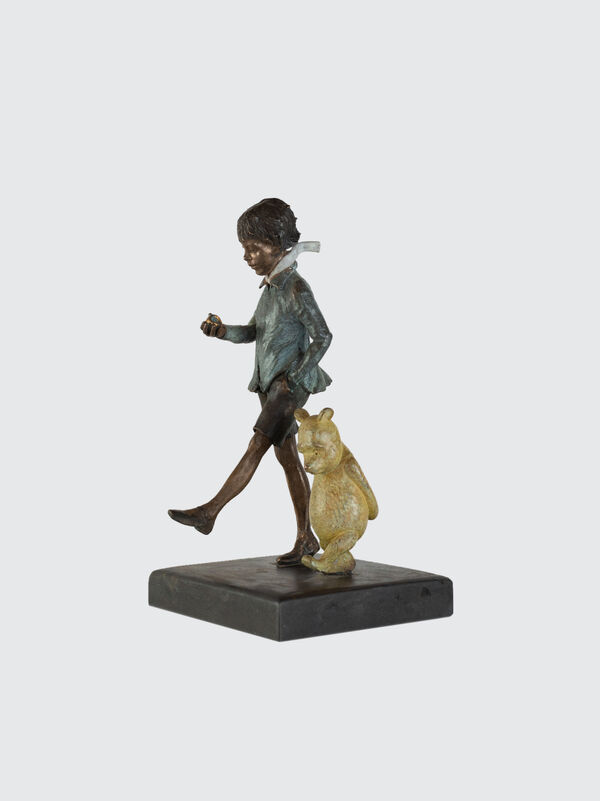 Christopher Robin and Pooh - Miniature Bronze Sculpture