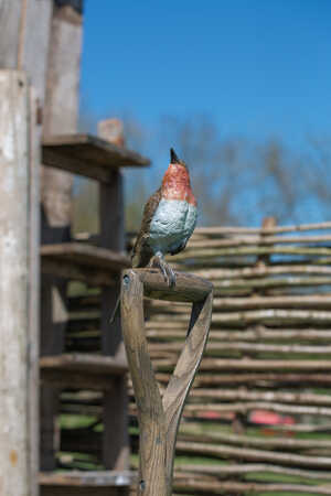 Bronze Robin and Spade Sculpture Bronze Robin and Spade Sculpture