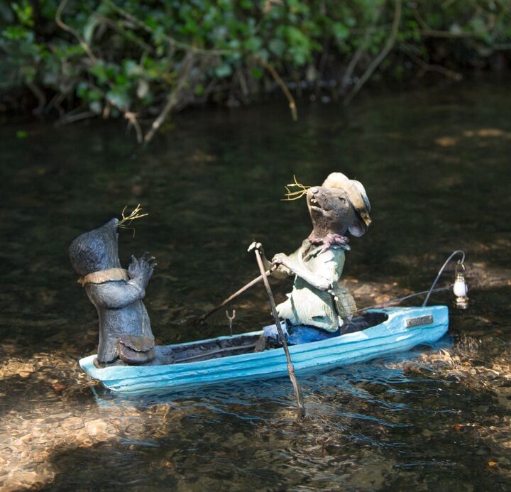 Ratty &amp; Mole - Bronze Garden Sculpture