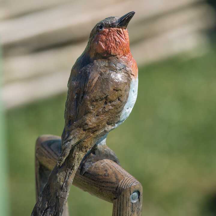 Robin and Spade - Bronze Garden Sculpture