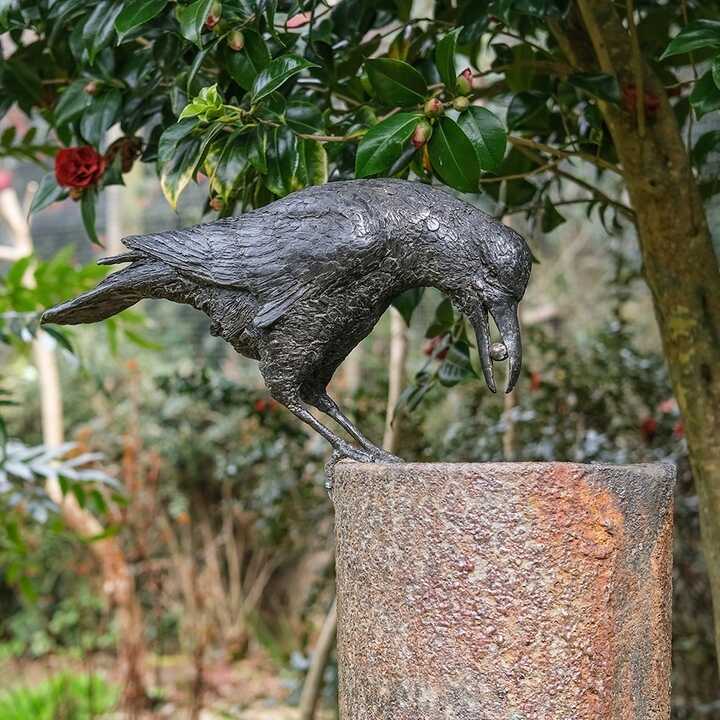 Aesop's Crow and Pitcher - Bronze Water Feature