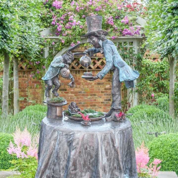 Tea Party Tableau - Bronze Water Feature