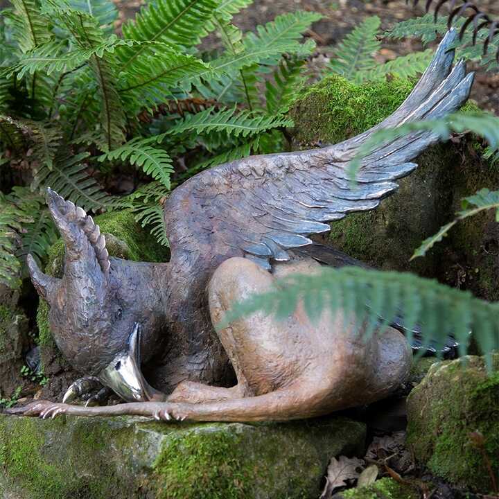 The Sleeping Gryphon - Bronze Garden Sculpture